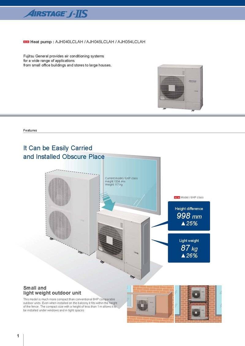J-IIS (4-6 HP)_Small and light weight outdoor unit